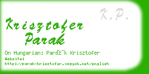 krisztofer parak business card